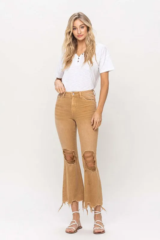 Mustard High Rise Distressed Vervet Jeans