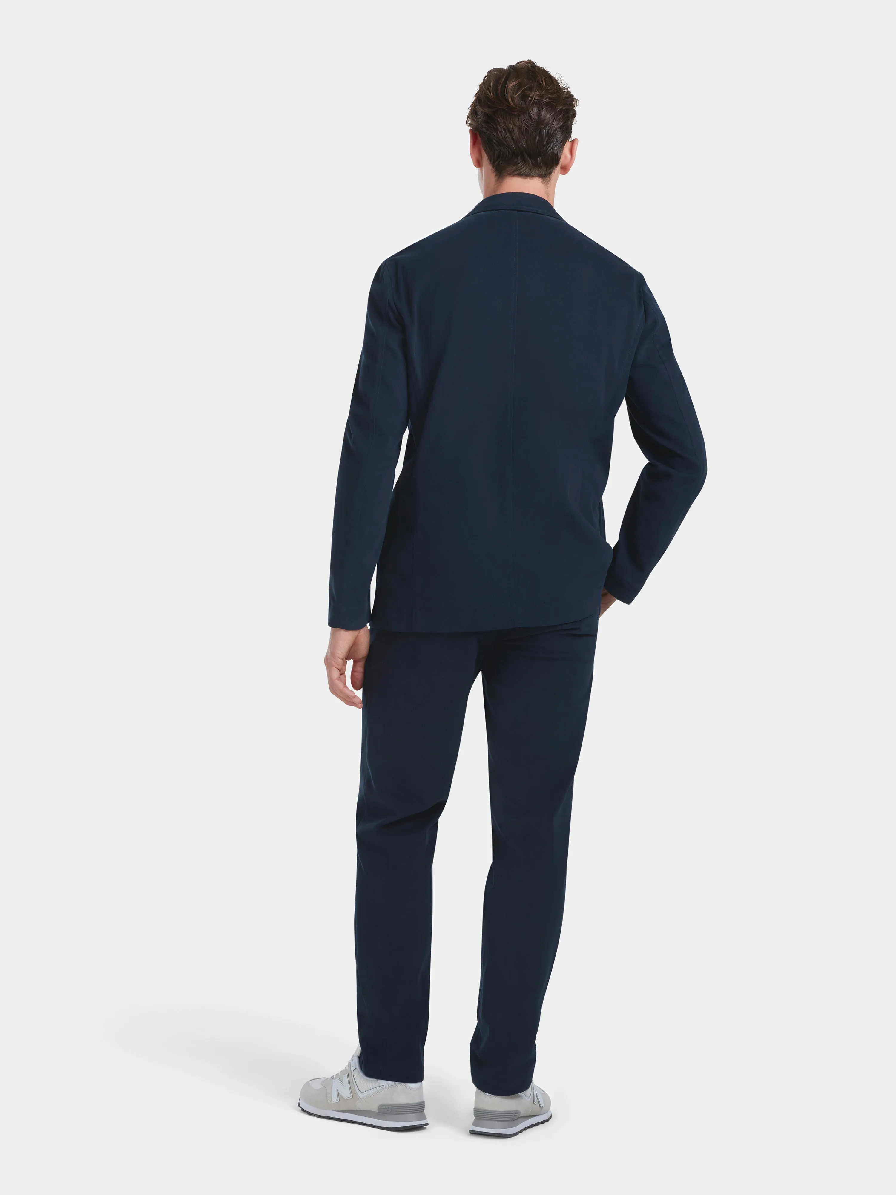 Navy Cotton Twill Blazer