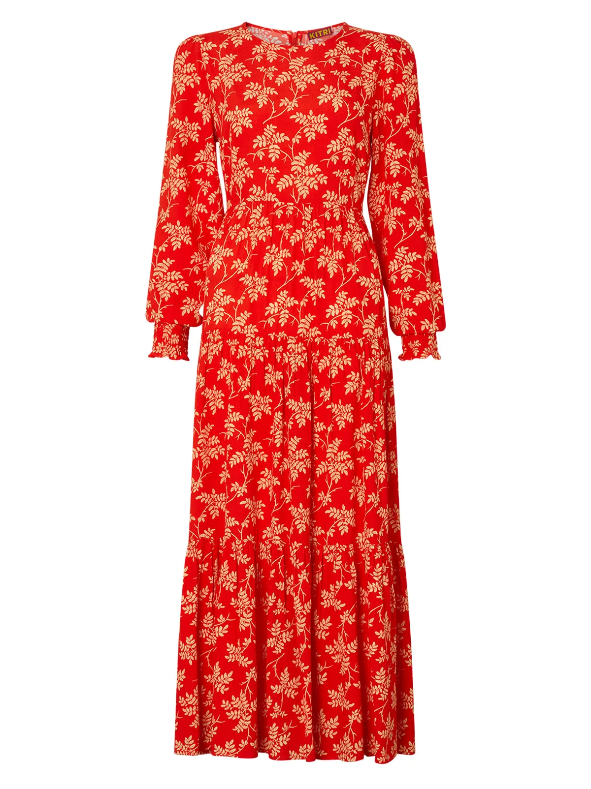 Nicole Chilli Vintage Leaf Print Maxi Dress