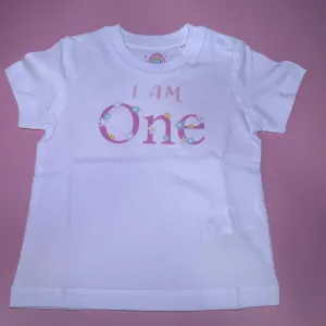 Ooh La Livia Girls White Birthday T-shirt- Select Age