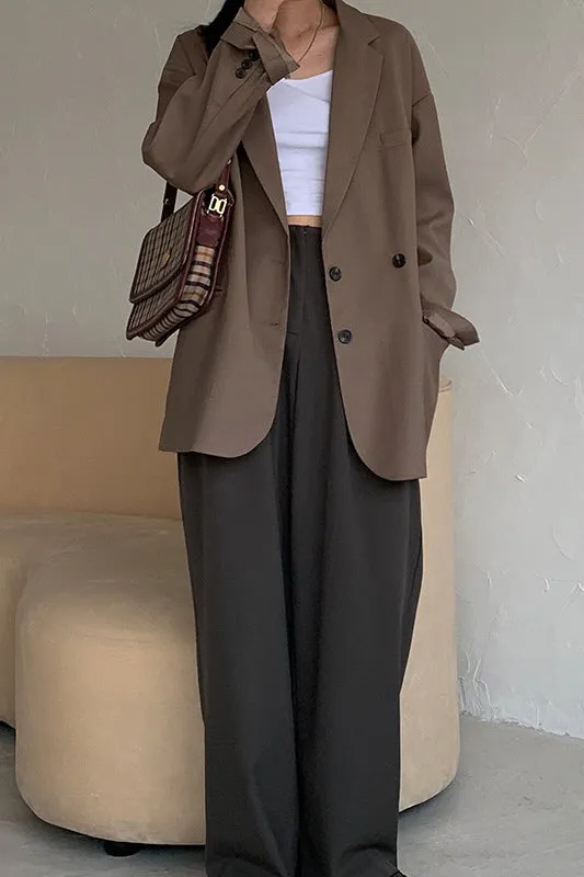 Oversize Midi Length Suit & Dropped Shoulder Blazer