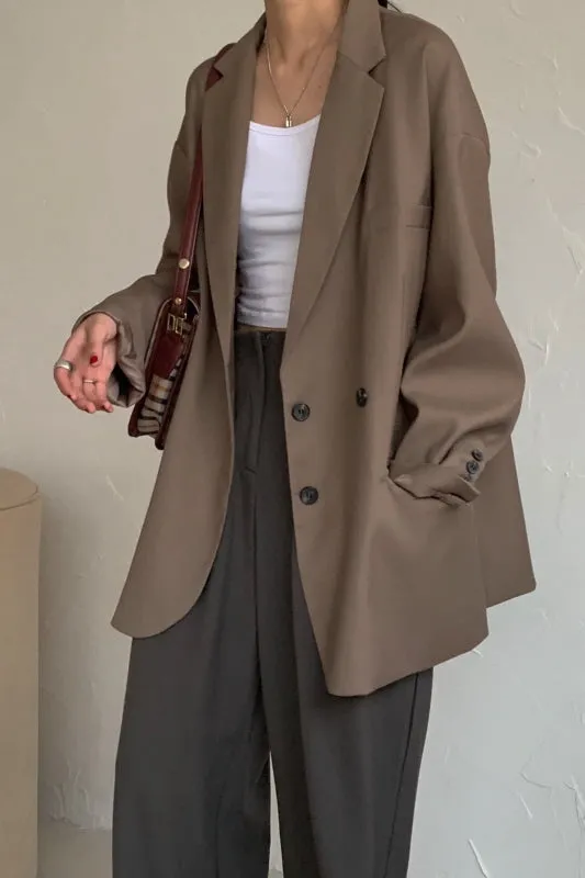 Oversize Midi Length Suit & Dropped Shoulder Blazer