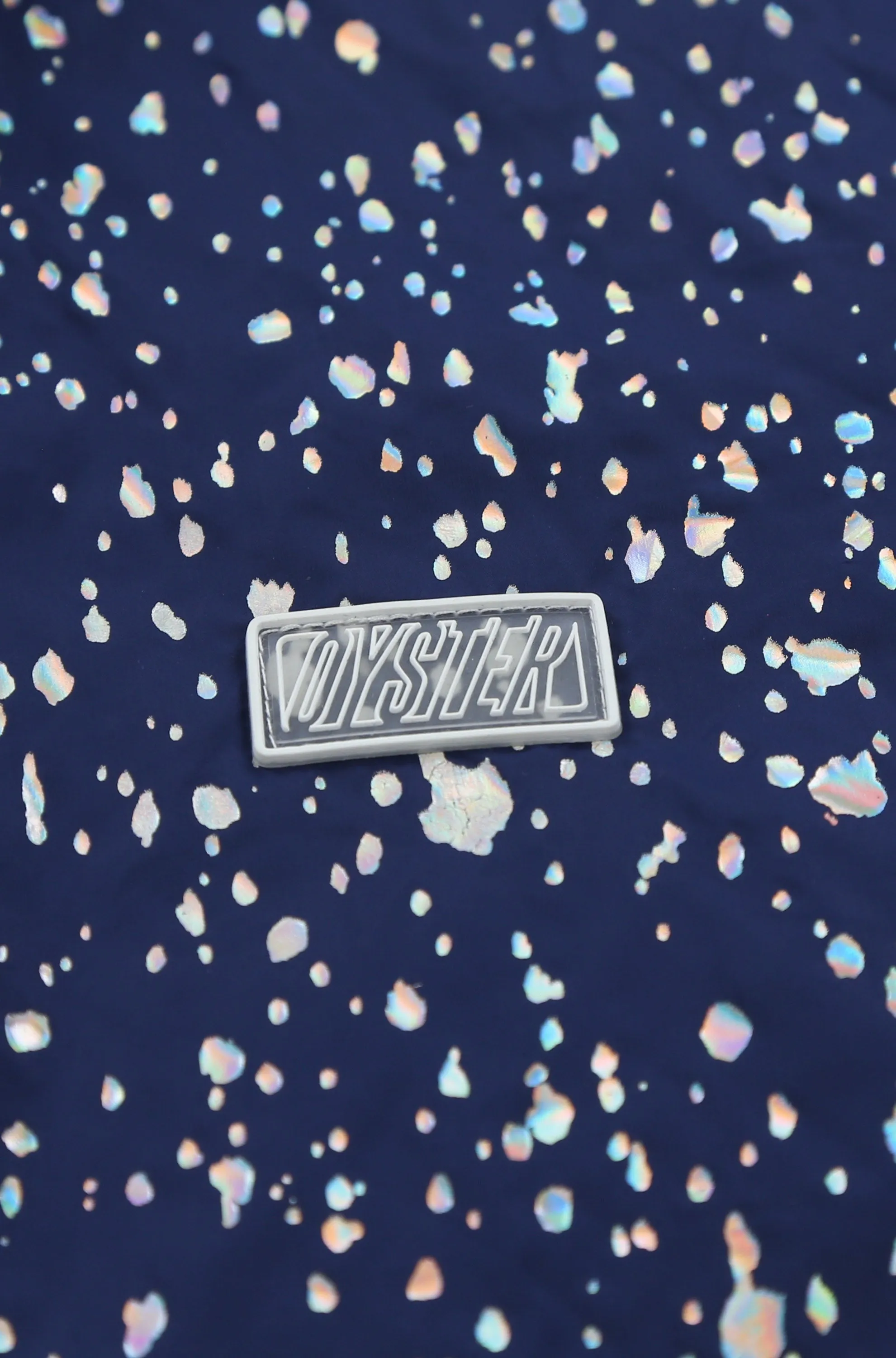 Oyster Pearl Splatter SS Button Up (Navy Iridescent)