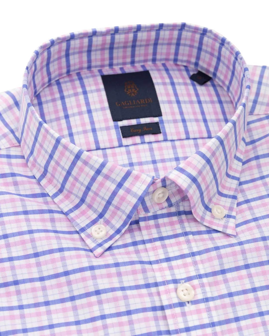 Pink Tattersall Check Button-down Easy-iron Shirt