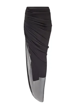 Pleated Silk-Chiffon Midi Skirt