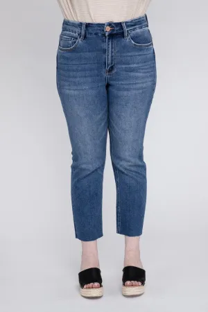 Plus Size High Rise Slim Straight Jeans