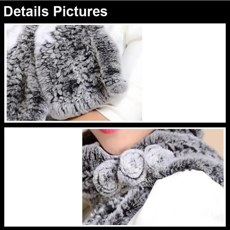 Real REX Rabbit Fur Scarf Flower Decoration Wrap Cape Shawl Neck Warmer Various Colors Soft Fur FS14507