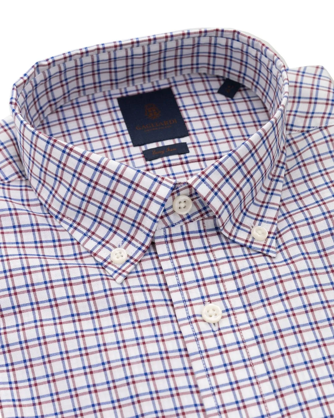 Red Tattersall Check Button-down Easy-iron Shirt