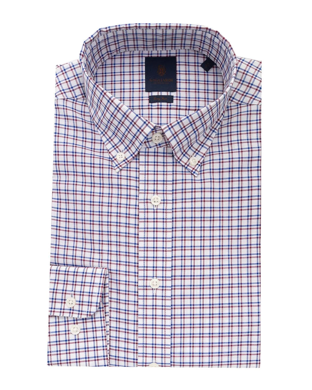 Red Tattersall Check Button-down Easy-iron Shirt