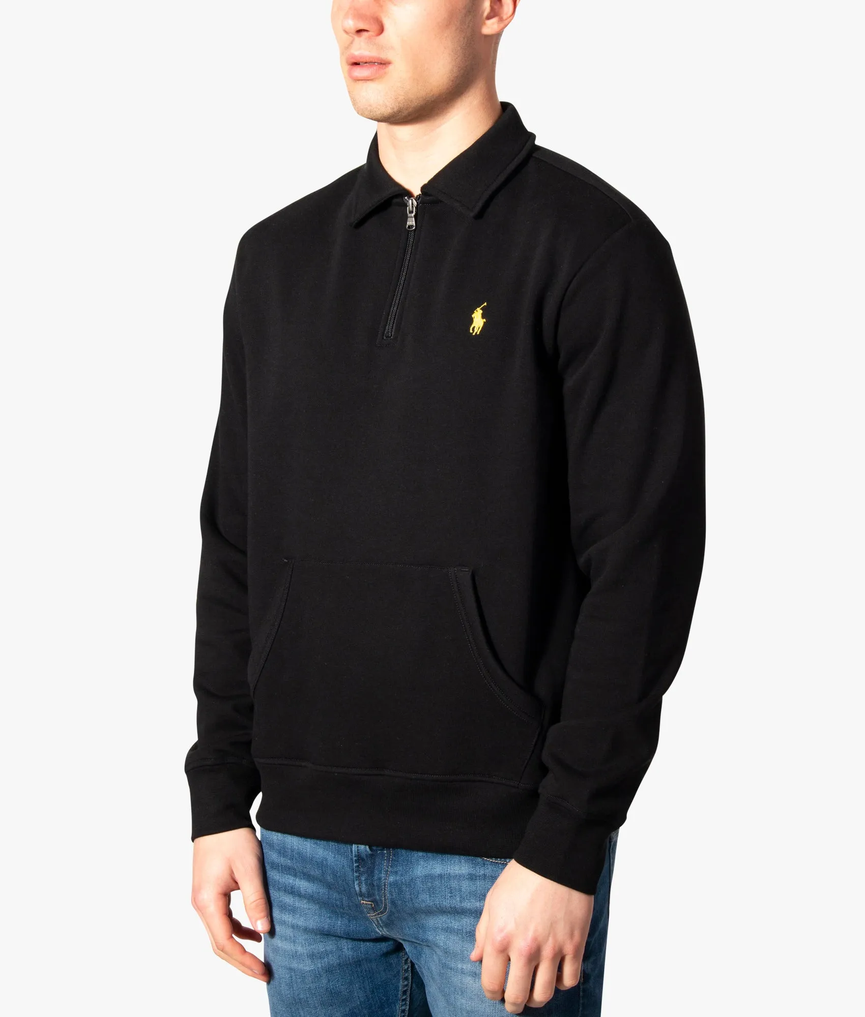 Relaxed fit collared Quarter Zip Sweatshirt