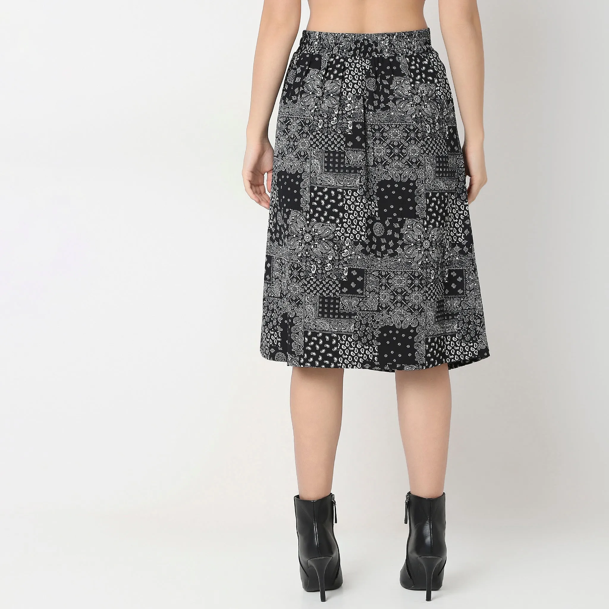 Relaxed Fit Printed Skirt