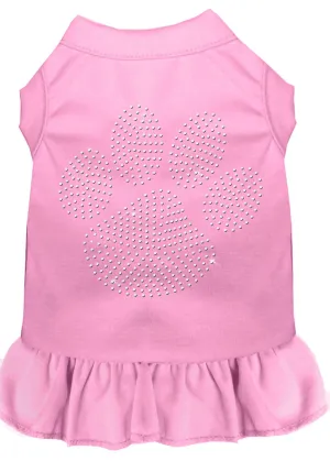 Rhinestone Clear Paw Dress Light Pink Sm (10)