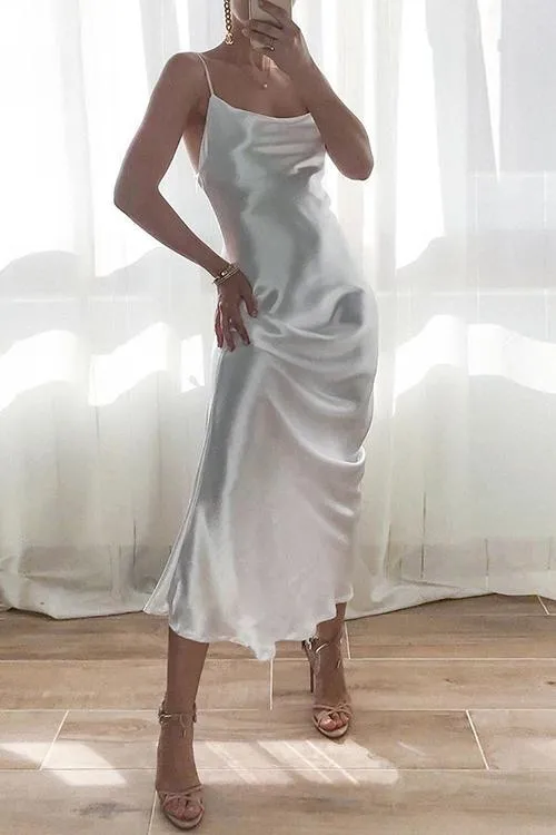 Satin Slip Bakcless Mermaid Dress