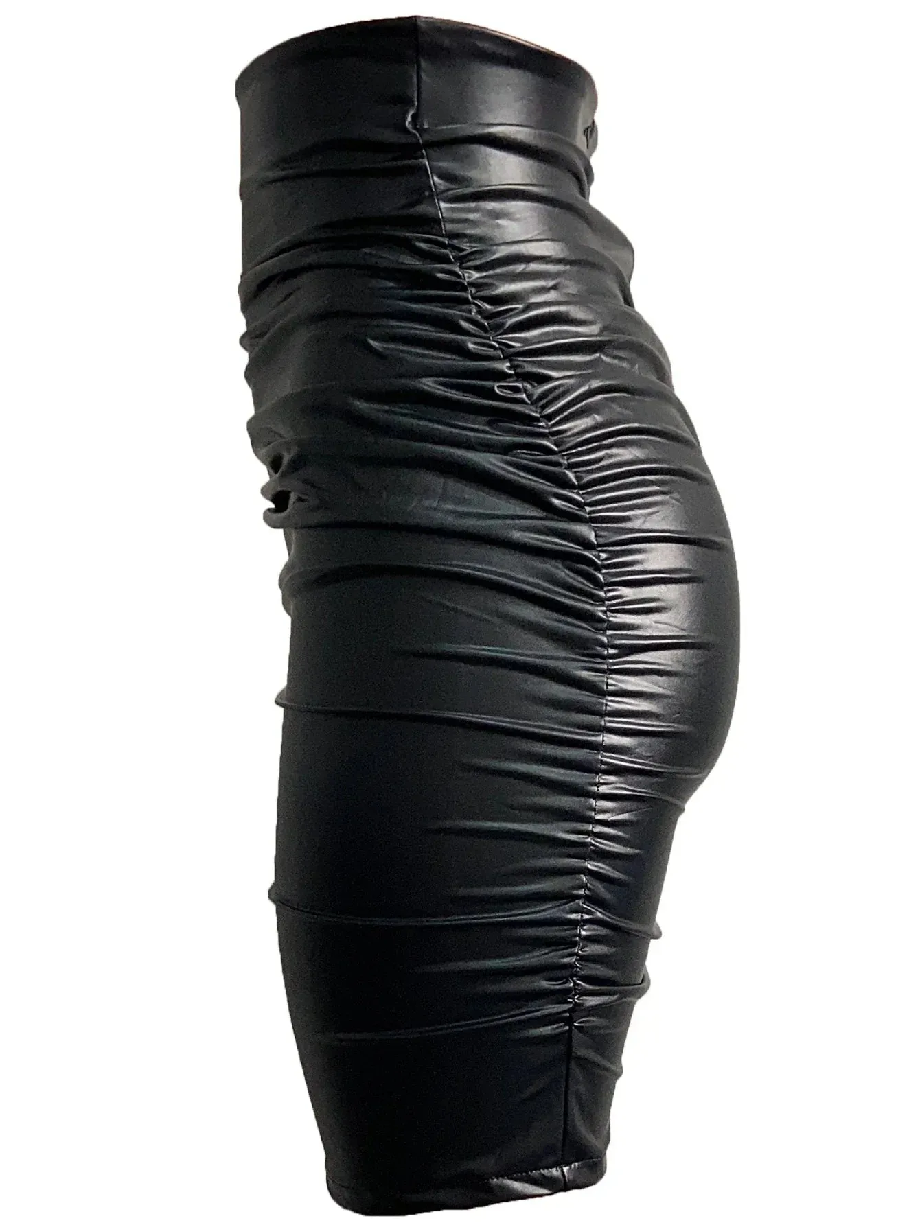 Sexy Skinny HighWaist Black Faux Leather Skirt