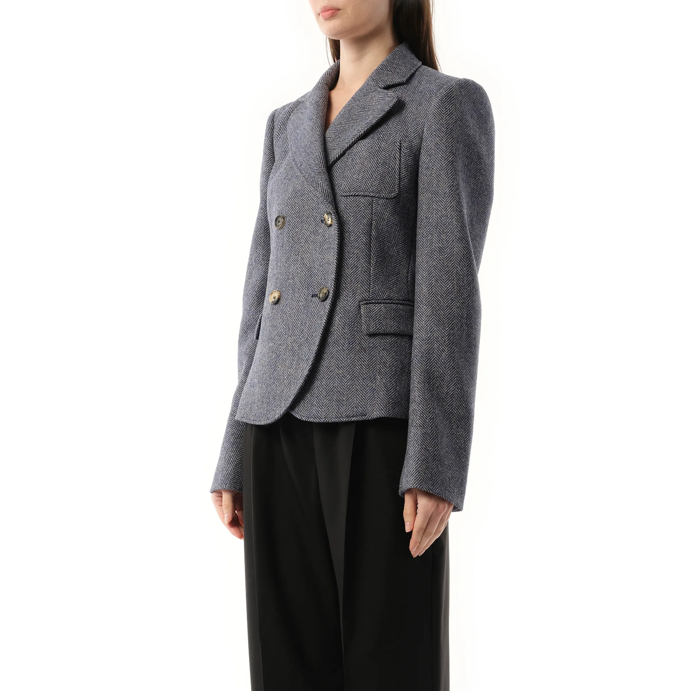 Tailored Jacket in Blue Melange