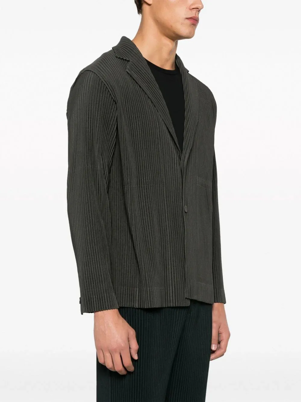 Tailored Pleated Blazer - Ebony Khaki