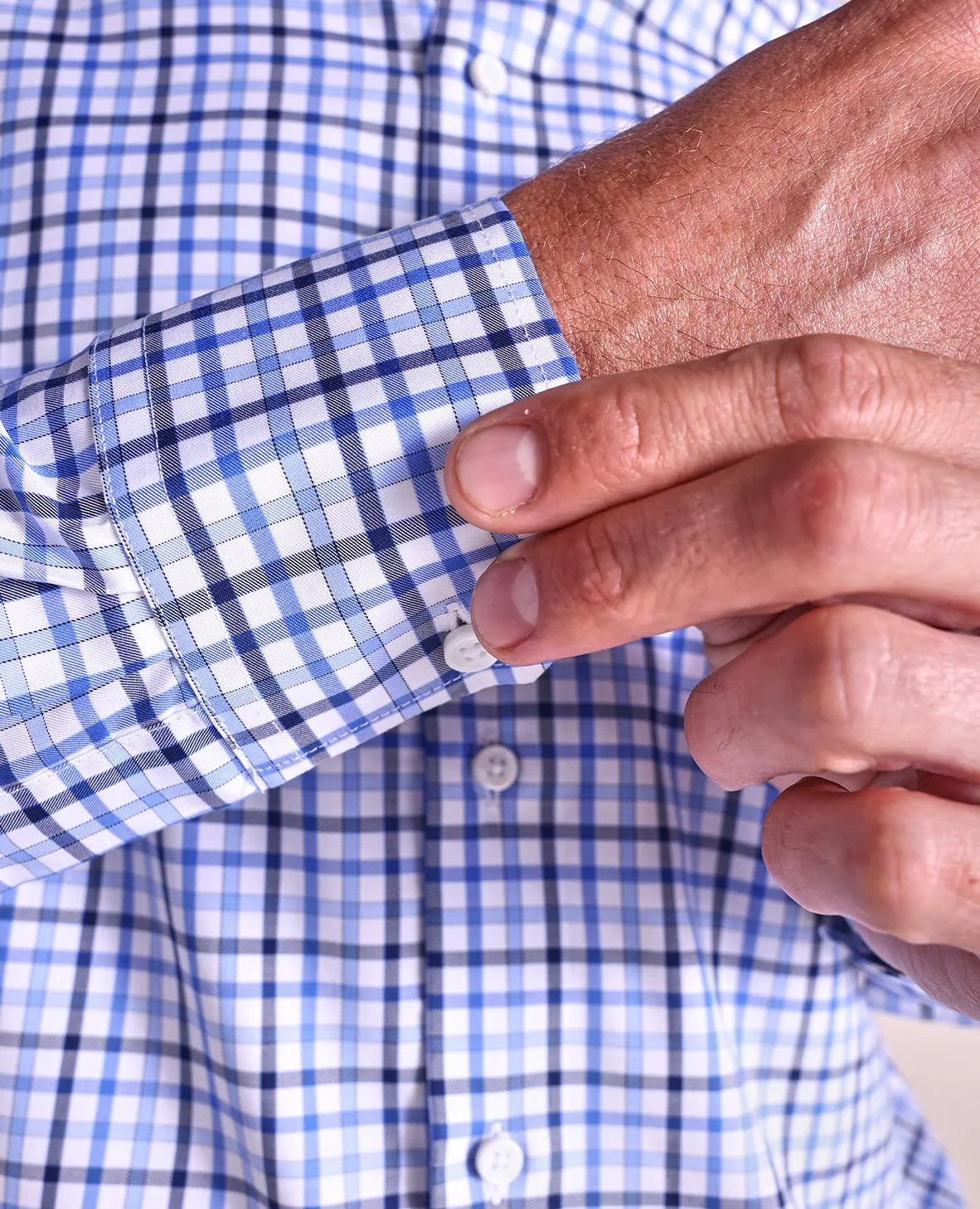 The Brookes - Multi Gingham Dress Shirt - Blue/Navy