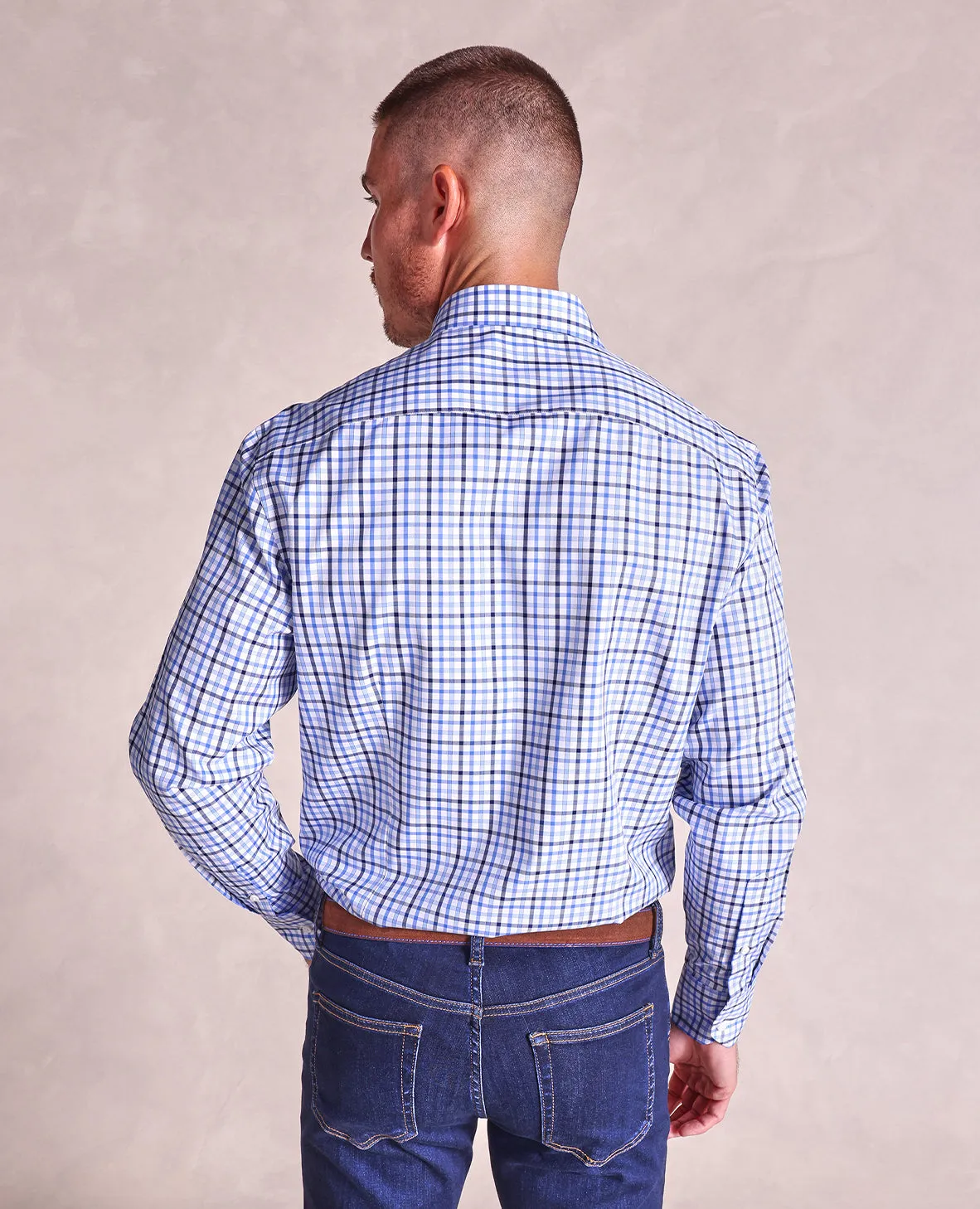 The Brookes - Multi Gingham Dress Shirt - Blue/Navy