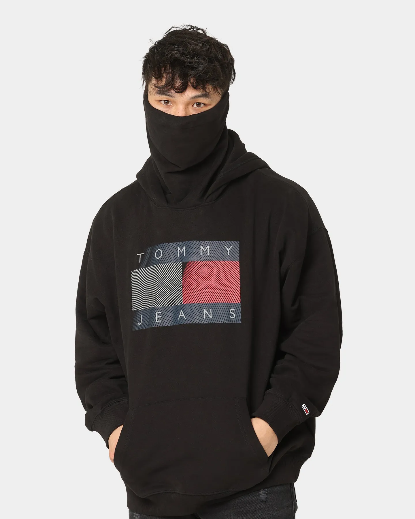 Tommy Jeans Reflective Flag Hoodie Black