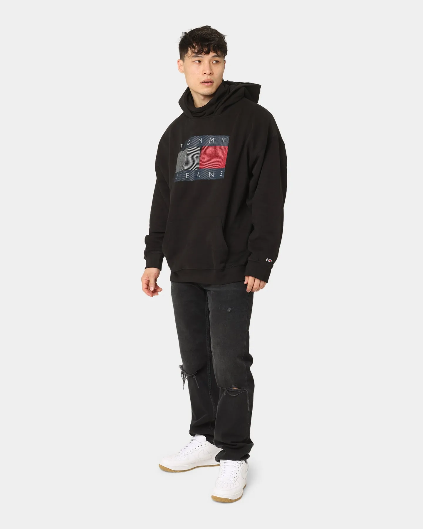 Tommy Jeans Reflective Flag Hoodie Black