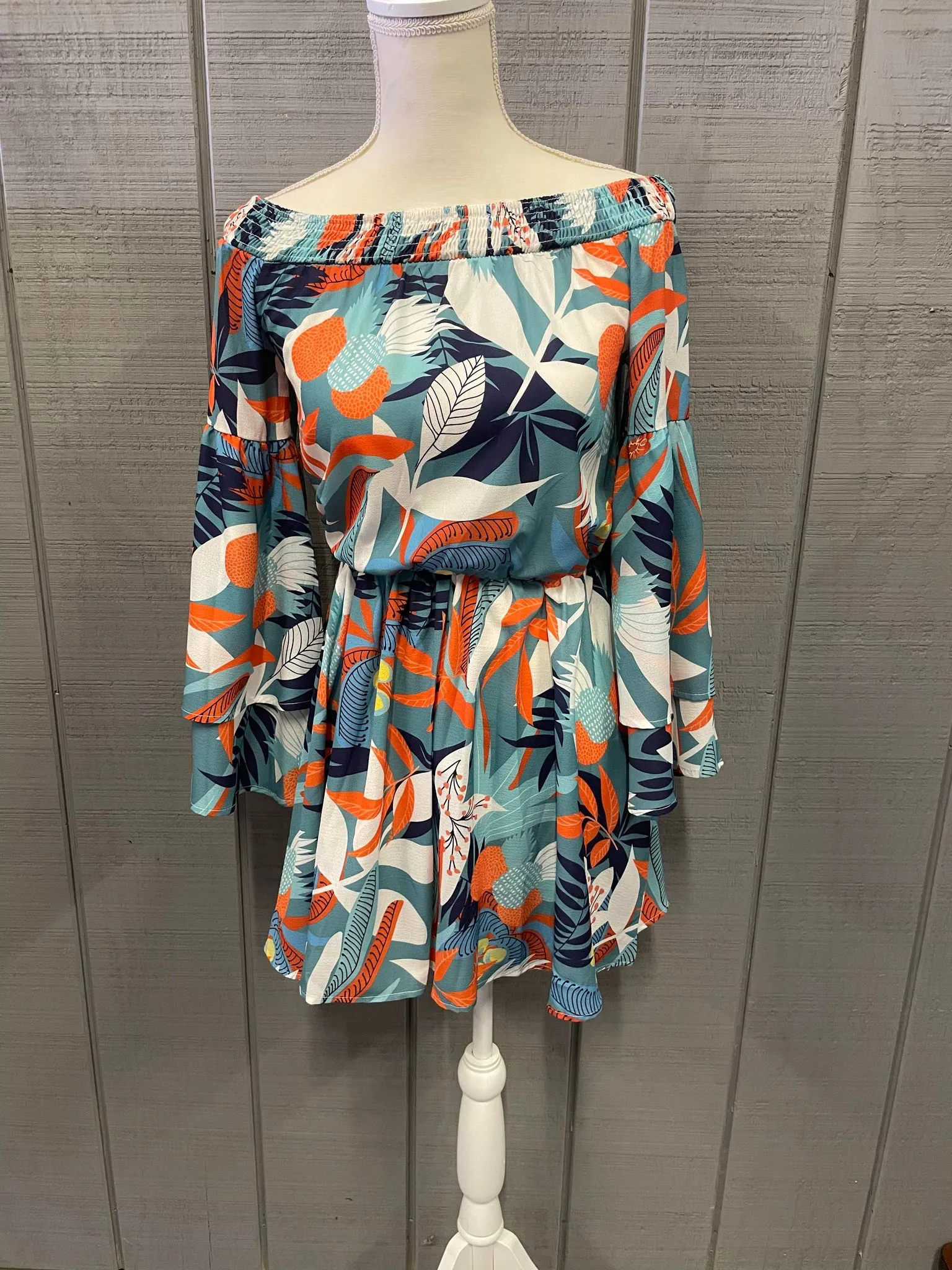 Tropical Print Dress