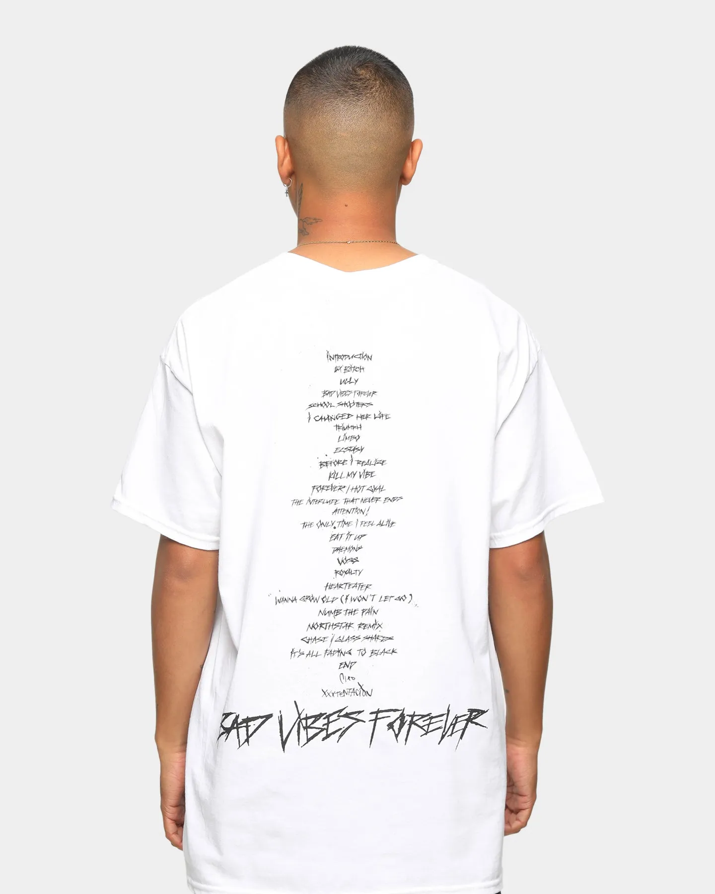 XXXTentacion Men's Bad Vibes Short Sleeve Vintage T-Shirt White