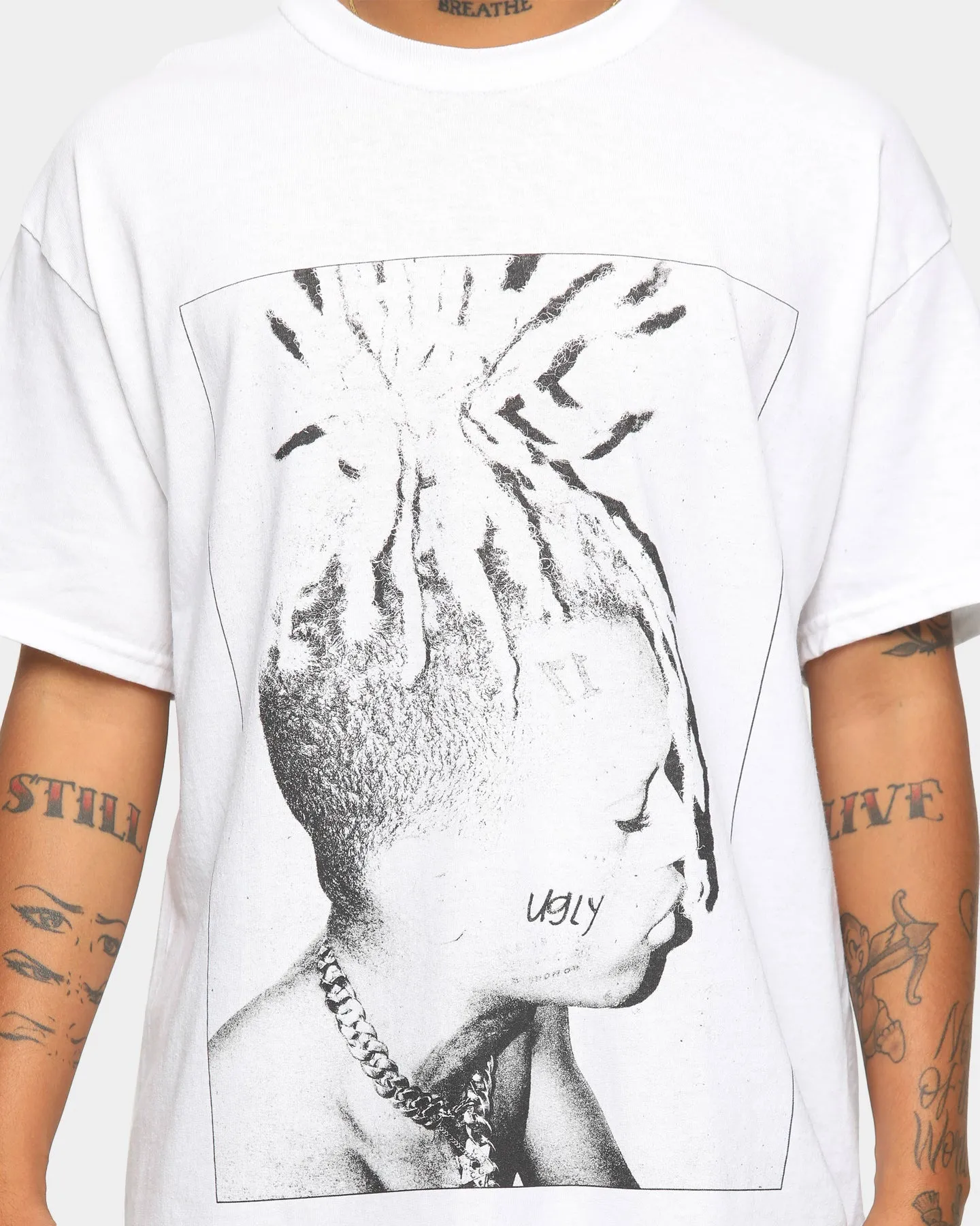 XXXTentacion Men's Bad Vibes Short Sleeve Vintage T-Shirt White