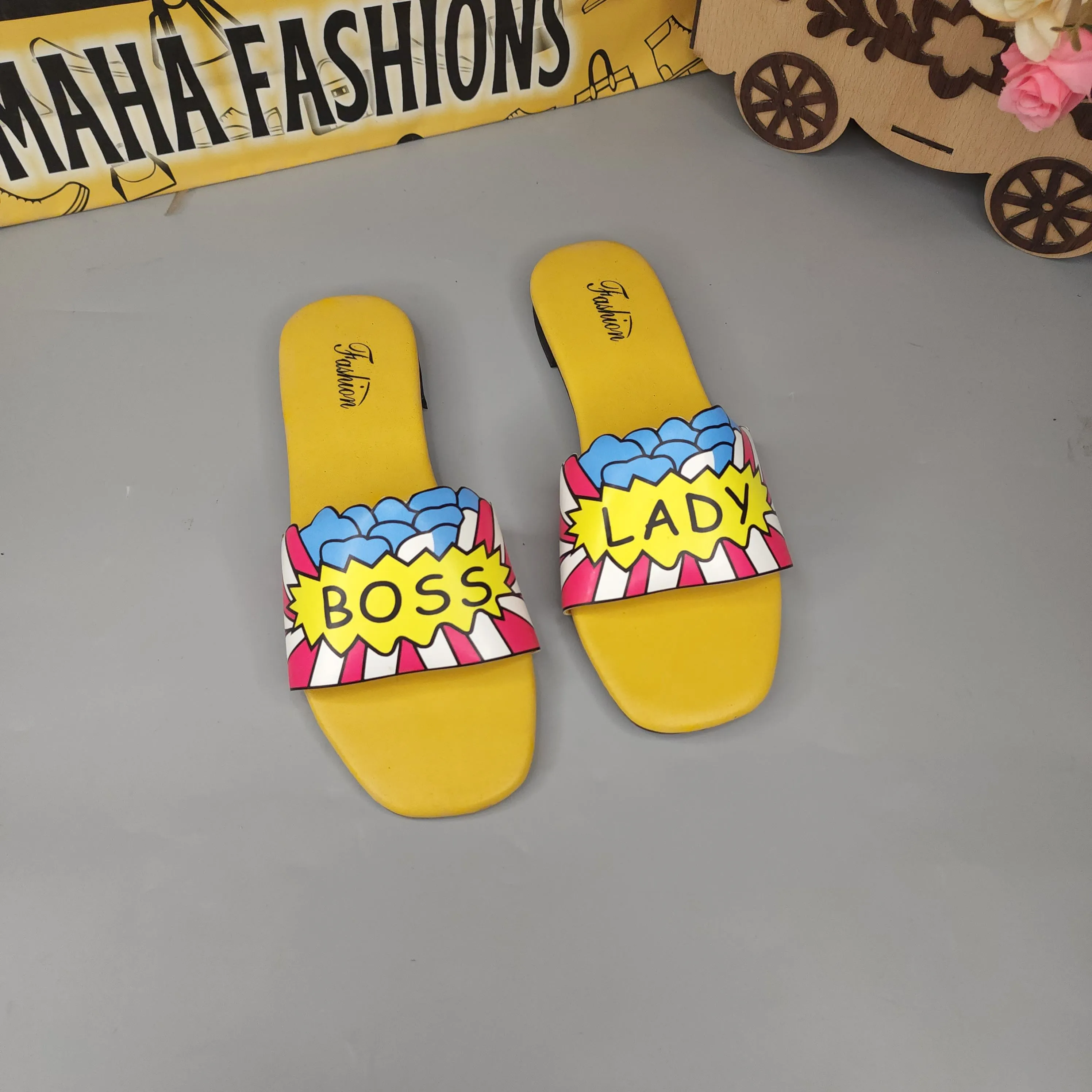 Yellow Funky Slippers