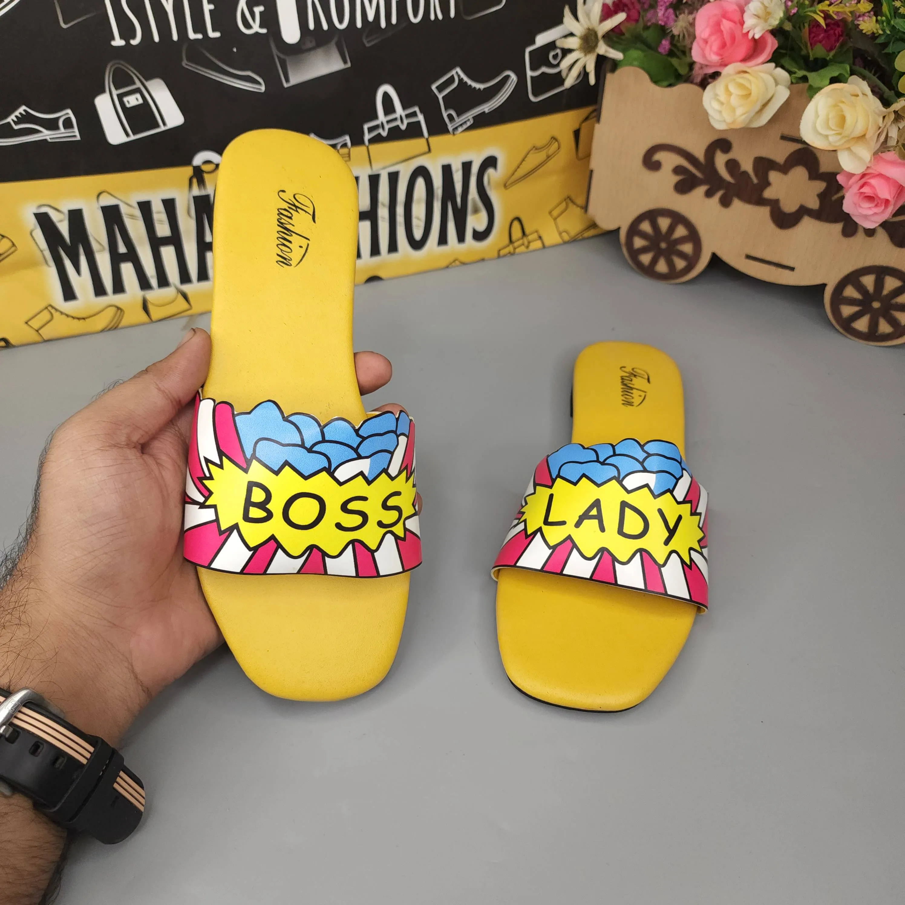 Yellow Funky Slippers